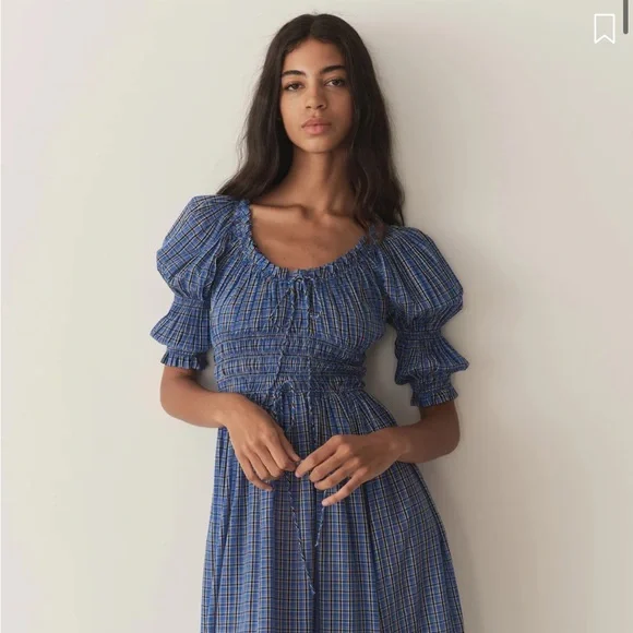 Doen Ischia dress in cassis check - Picture 2 of 5